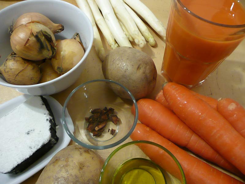 Karottensuppe-Zutaten