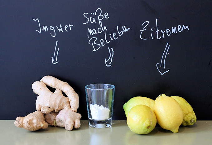 Ingwer-Zitronenlimonade-Zutaten